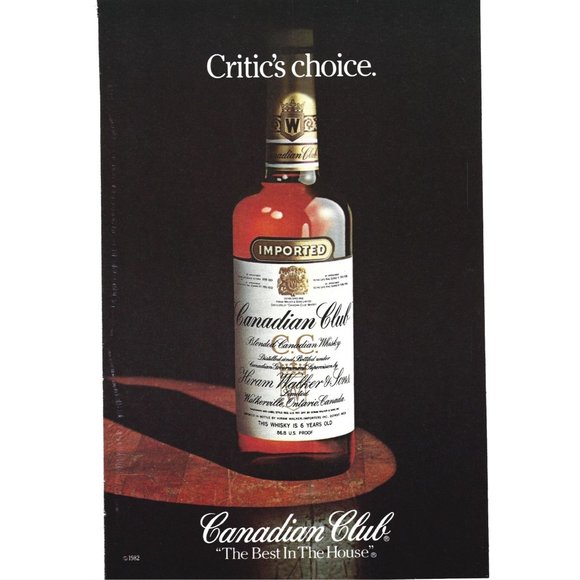 Canadian Club imported Whiskey 1982 Vintage Print Ad - Picture 1 of 4
